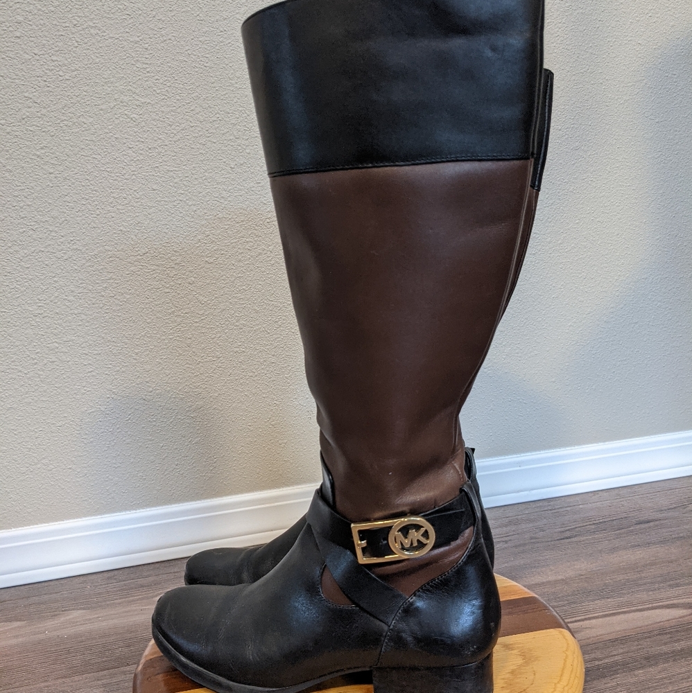Michael Kors Bryce Riding Boots size 7 Black and Brown